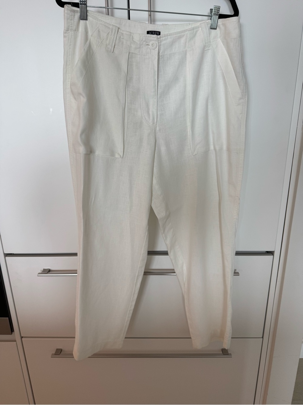 J. Crew White Linen Pants